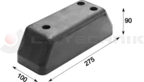 Rubber buffer 275x100x90 3 holes