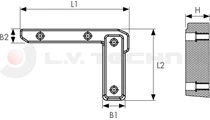 Rubber buffer 290x190x60 4 holes right