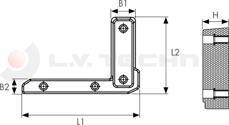 Ütközőgumi 260x190x60 L 4 furatos Krone bal