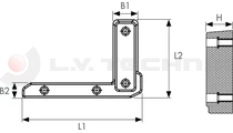 Rubber buffer 260x190x60 4 holes left