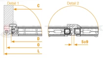 Aluminium door 2300-2400mm