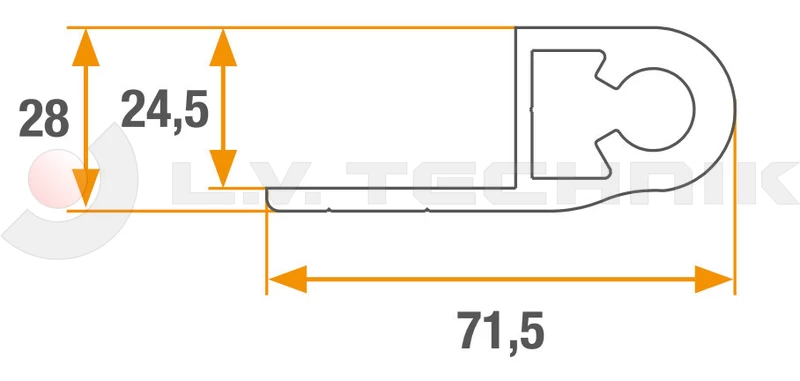 Aluminium hinge kit 2000-2100mm