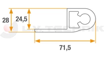 Aluminium hinge kit 2000-2100mm