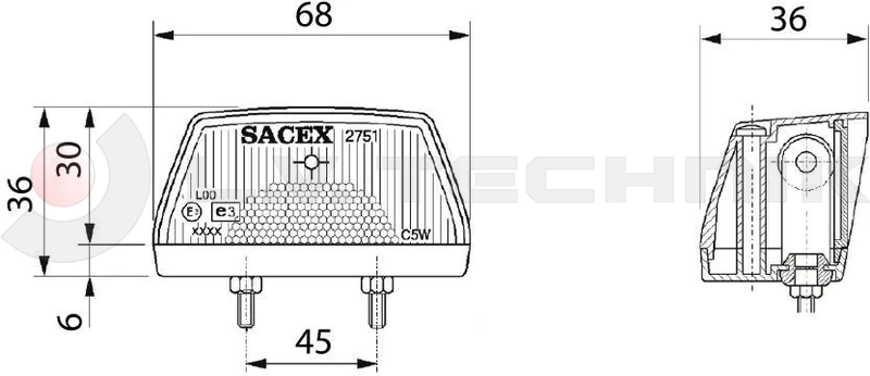 Number plate lamp bulb