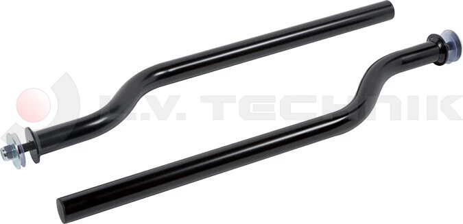 Mudguard support tube 42/800 mm black 1 screw curved