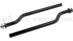 Mudguard support tube 42/800 mm black 1 screw curved