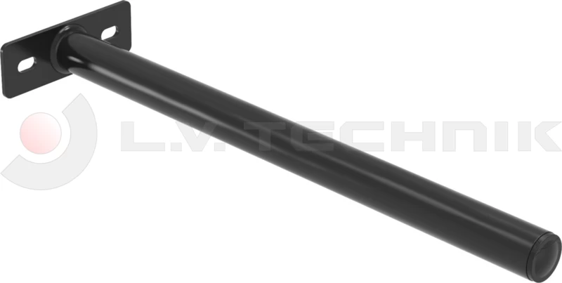 Mudguard support tube 33/450 mm black 2 holes straight