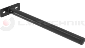 Mudguard support tube 33/450 mm black 2 holes straight