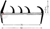 Ajtó tömítőprofil 80mm 5m szürke