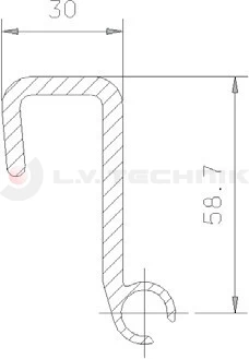 Holder profile for splash guard cap 3800/4200 mm 