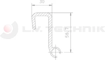 Holder profile for splash guard cap 3800/4200 mm 