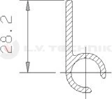 Holder profile for splash guard cap 3800/4200 mm