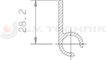 Holder profile for splash guard cap 3800/4200 mm 