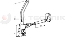 Over-center tipper lock 300mm left