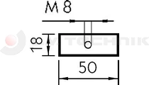 Steel sheet one hole 50x18x6